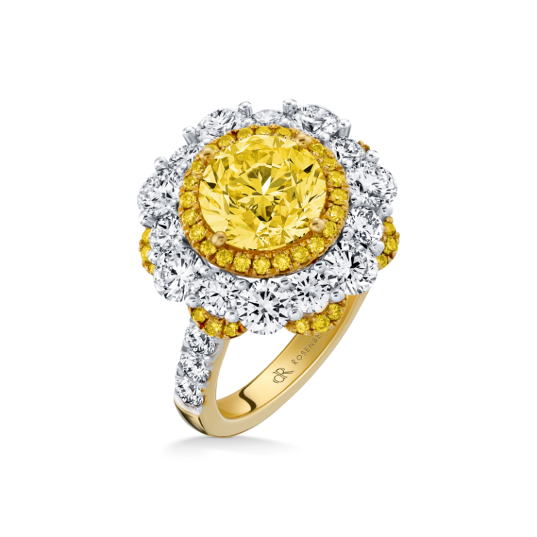 3 Carat Fancy Light Yellow VVS1 Round Cut Diamond Ring