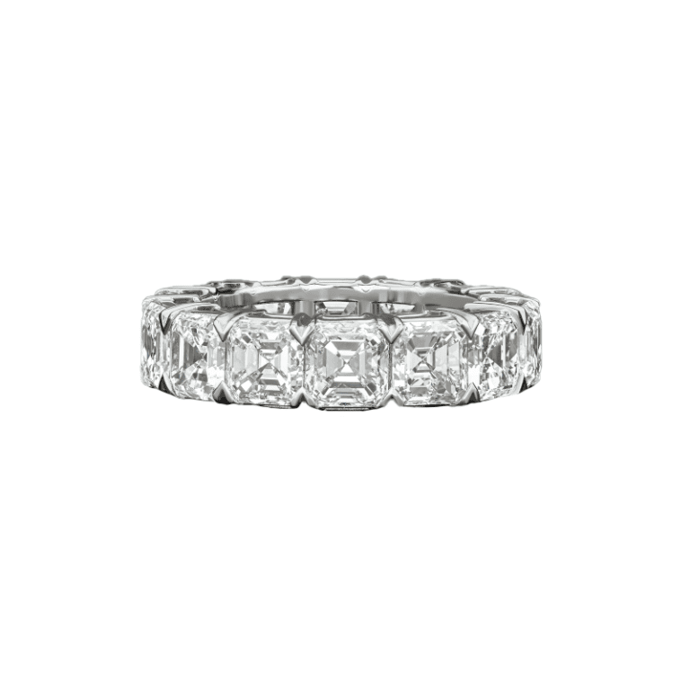 11.58cttw Asscher Cut I-J VVS1-VS2 GIA Certified Eternity Band