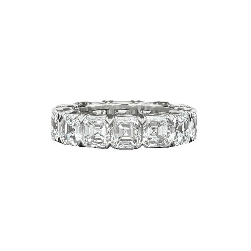 11.58cttw Asscher Cut I-J VVS1-VS2 GIA Certified Eternity Band