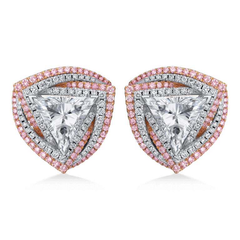 2 Carat E SI1 Trillion Cut Diamond Earrings