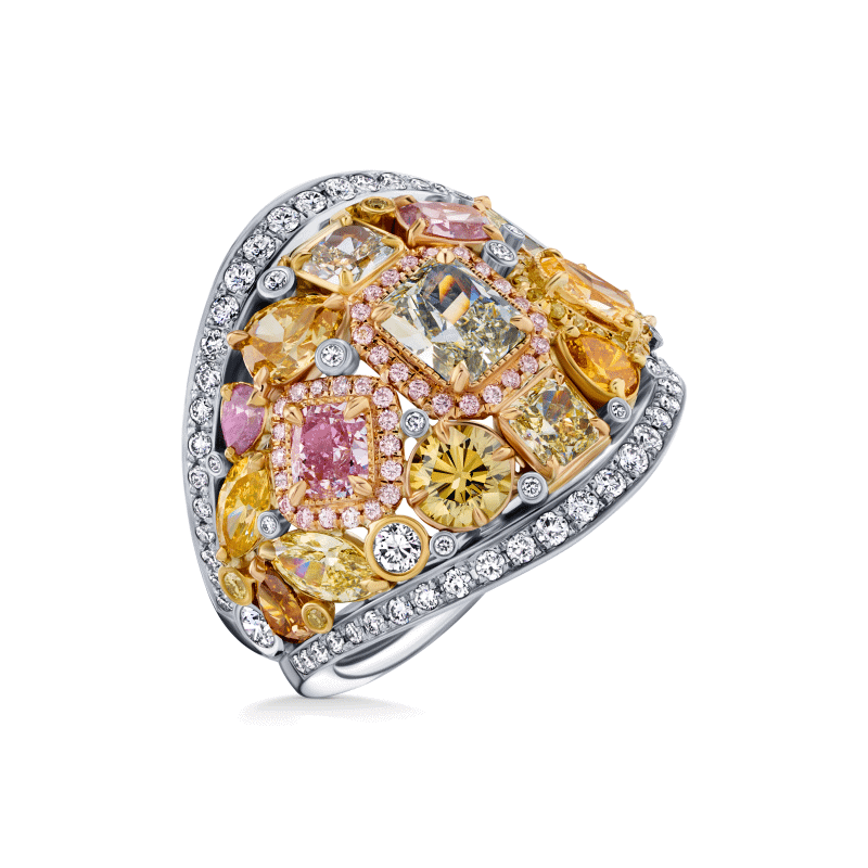 10 Carat Multi Color Diamond Ring