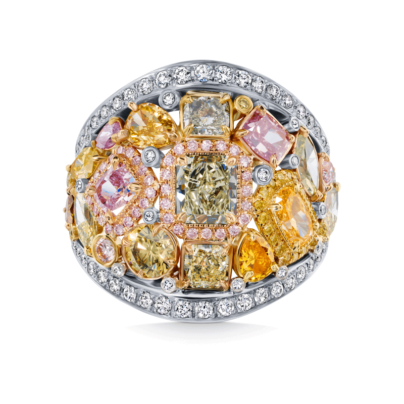 10 Carat Multi Color Diamond Ring