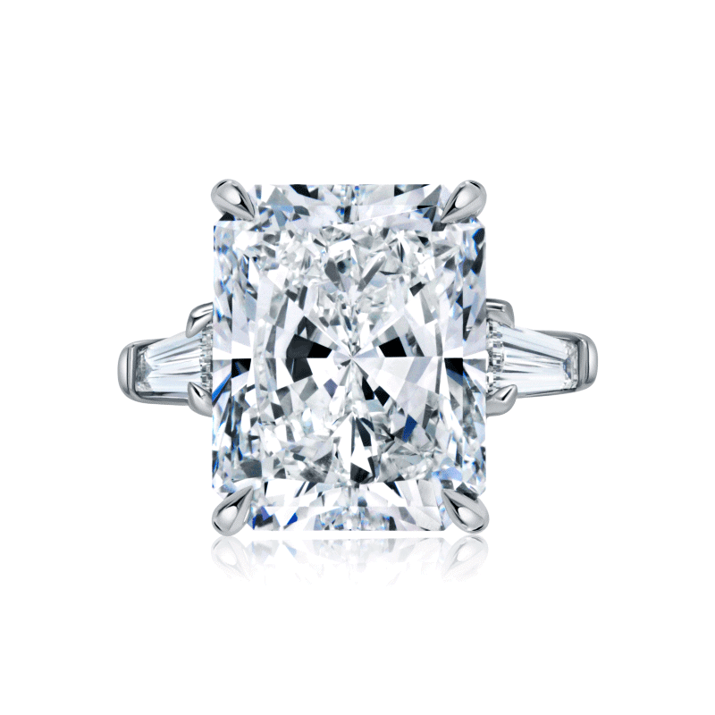 10 Carat D Flawless Radiant Cut Diamond Ring