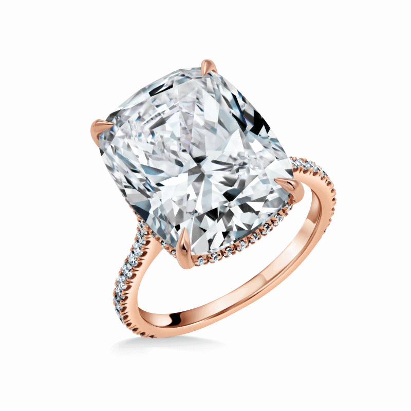 10 Carat D VVS1 Cushion Cut Diamond Ring