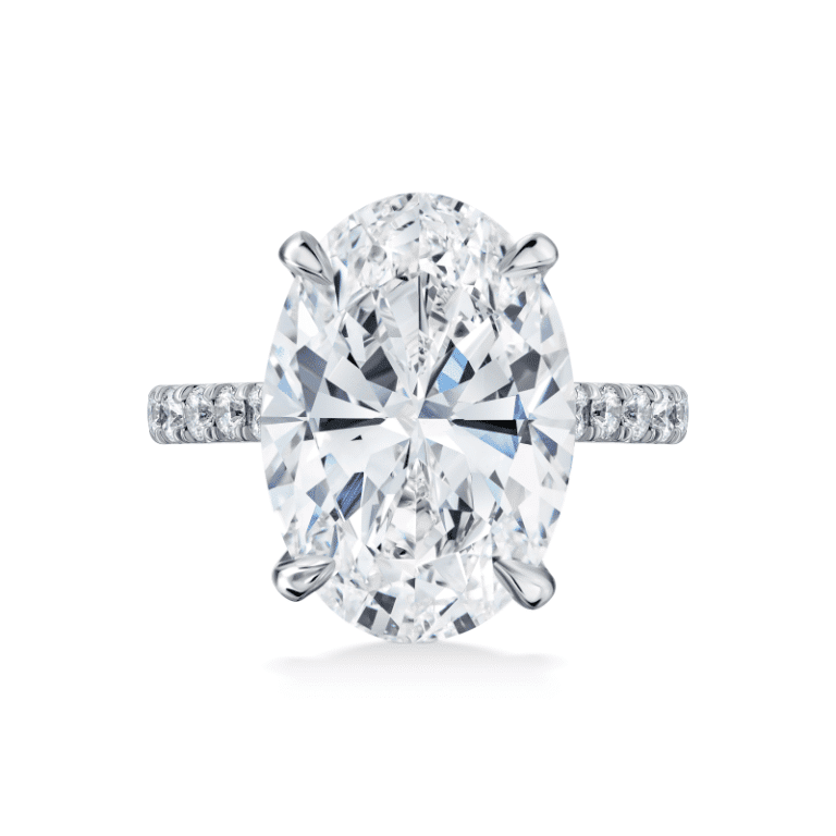 10 Carat H VS2 Oval Cut Diamond Ring