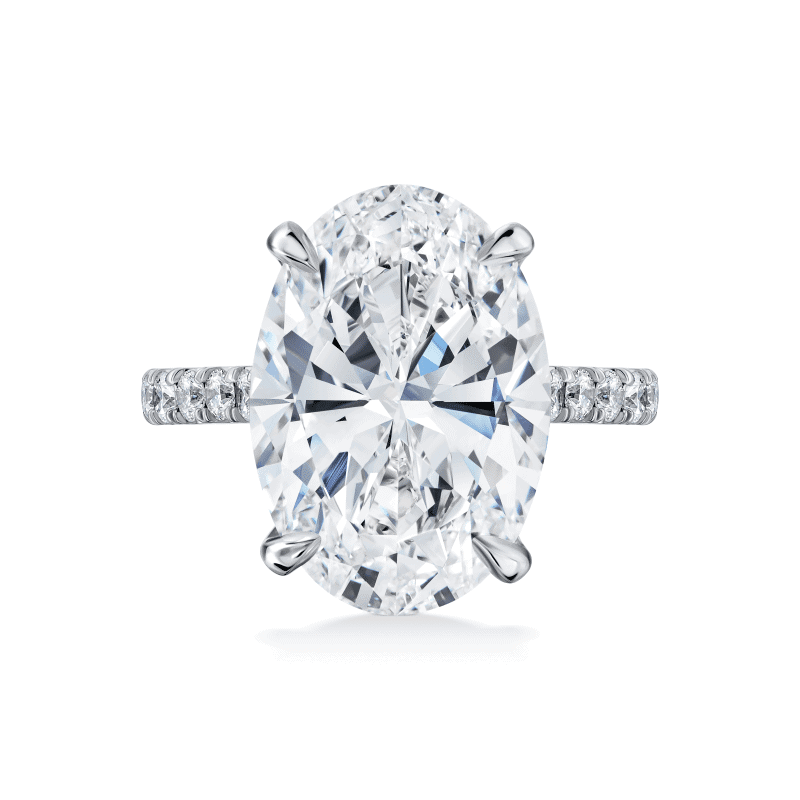 10 Carat H VS2 Oval Cut Diamond Ring