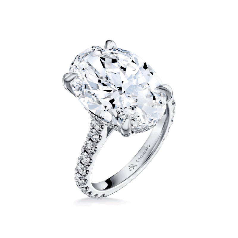 10 Carat H VS2 Oval Cut Diamond Ring