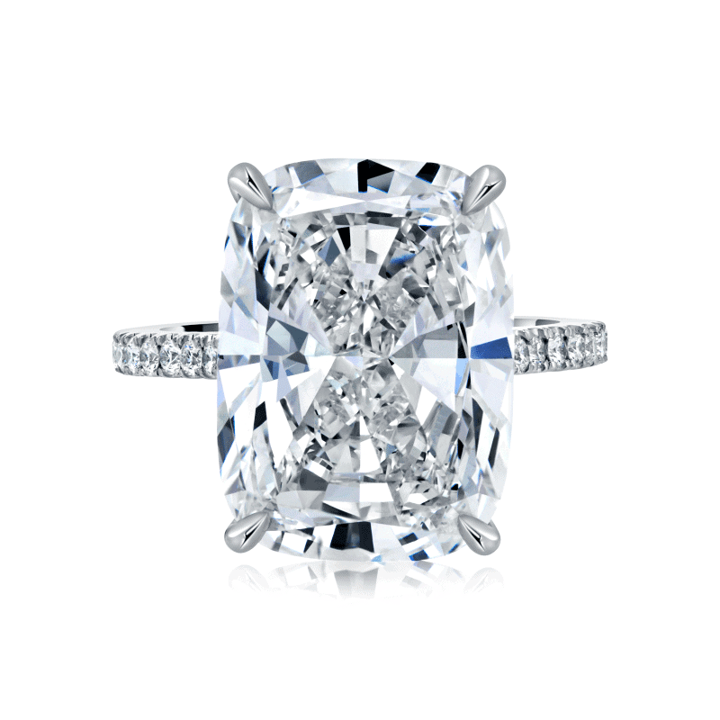 10 Carat I VS2 Cushion Cut Diamond Ring