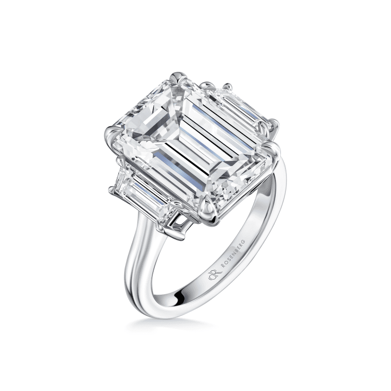 10 Carat H VS2 Emerald Cut Diamond Ring