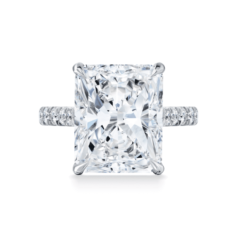 10 Carat H VS1 Radiant Cut Diamond Ring