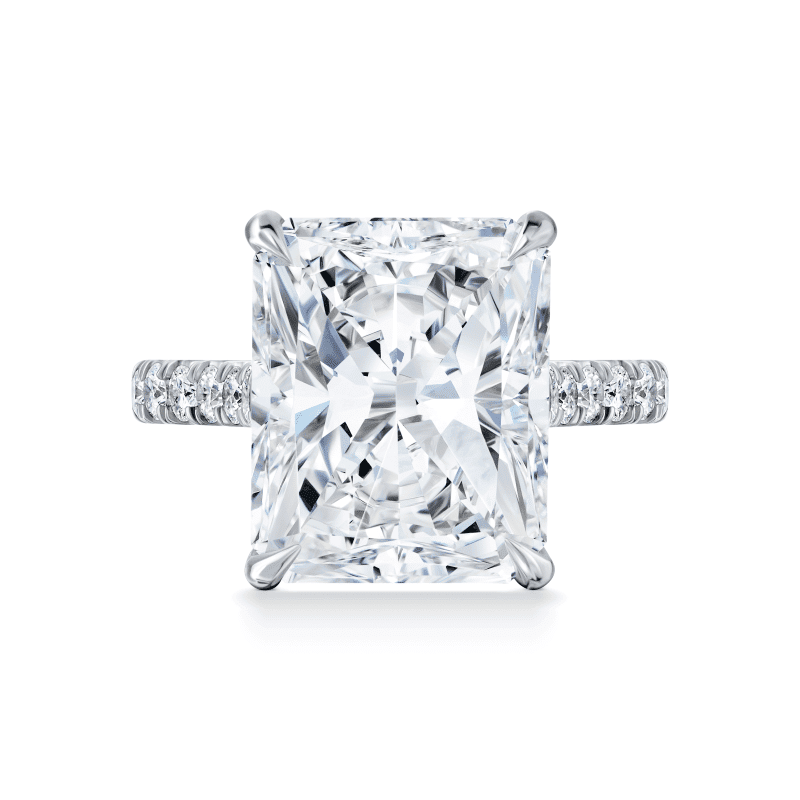 10 Carat H VS1 Radiant Cut Diamond Ring