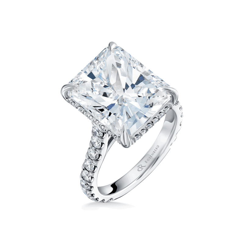 10 Carat H VS1 Radiant Cut Diamond Ring
