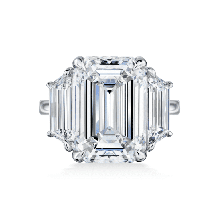 10 Carat G VS1 Emerald Cut Diamond Ring