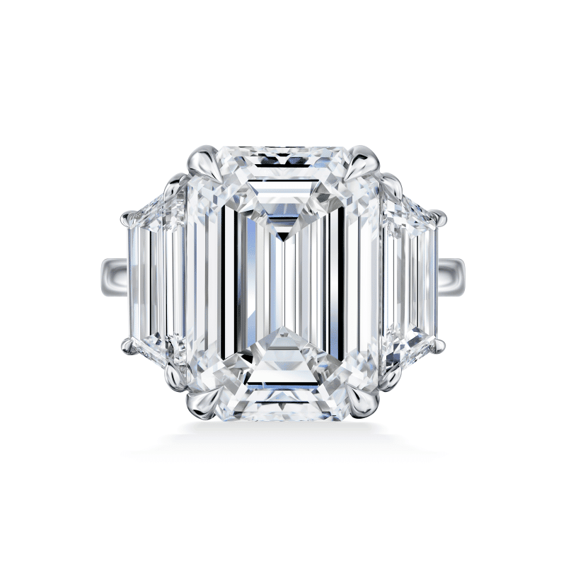 10 Carat G VS1 Emerald Cut Diamond Ring