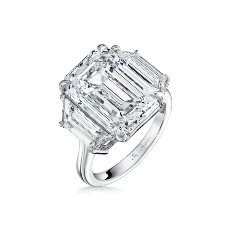 10 Carat G VS1 Emerald Cut Diamond Ring