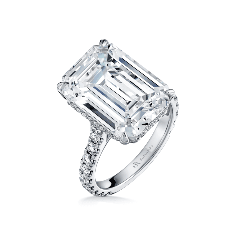 10 Carat F VVS2 Emerald Cut Diamond Ring