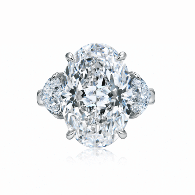 11 Carat D VS2 Oval Cut Diamond Ring