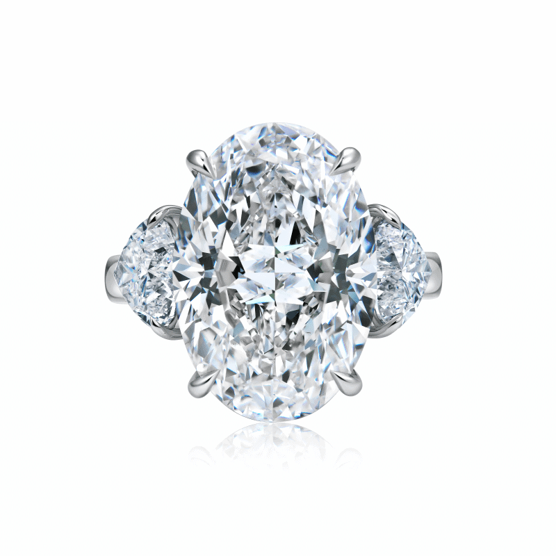 11 Carat D VS2 Oval Cut Diamond Ring