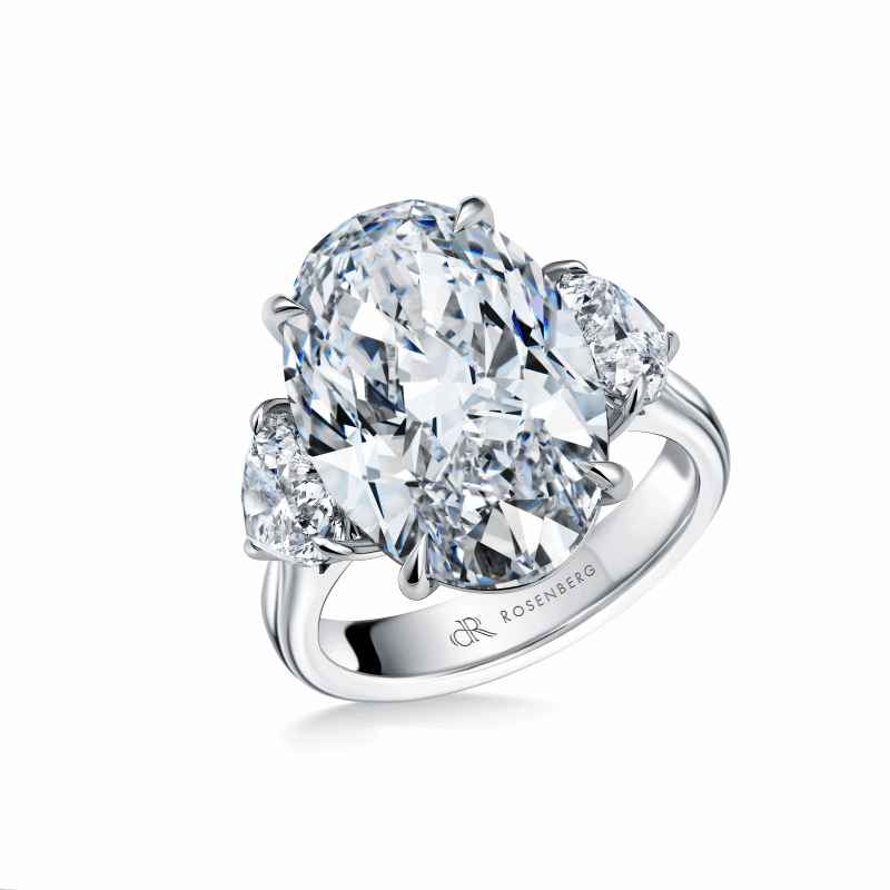 11 Carat D VS2 Oval Cut Diamond Ring