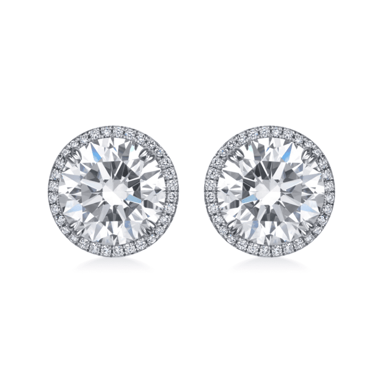 11 Carat I Flawless Round Brilliant Cut Diamond Stud Earrings