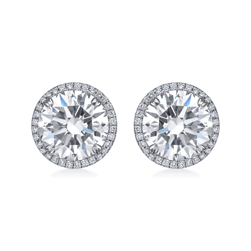 11 Carat I Flawless Round Brilliant Cut Diamond Stud Earrings