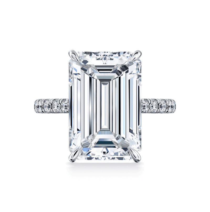 11 Carat I VS2 Emerald Cut Diamond Ring
