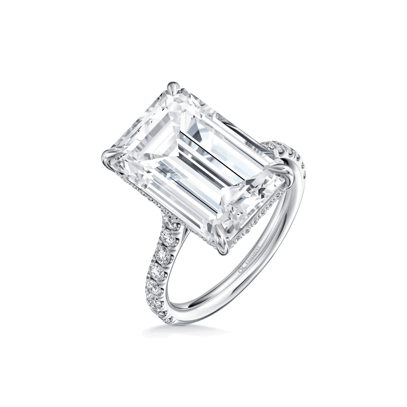 11 Carat I VS2 Emerald Cut Diamond Ring