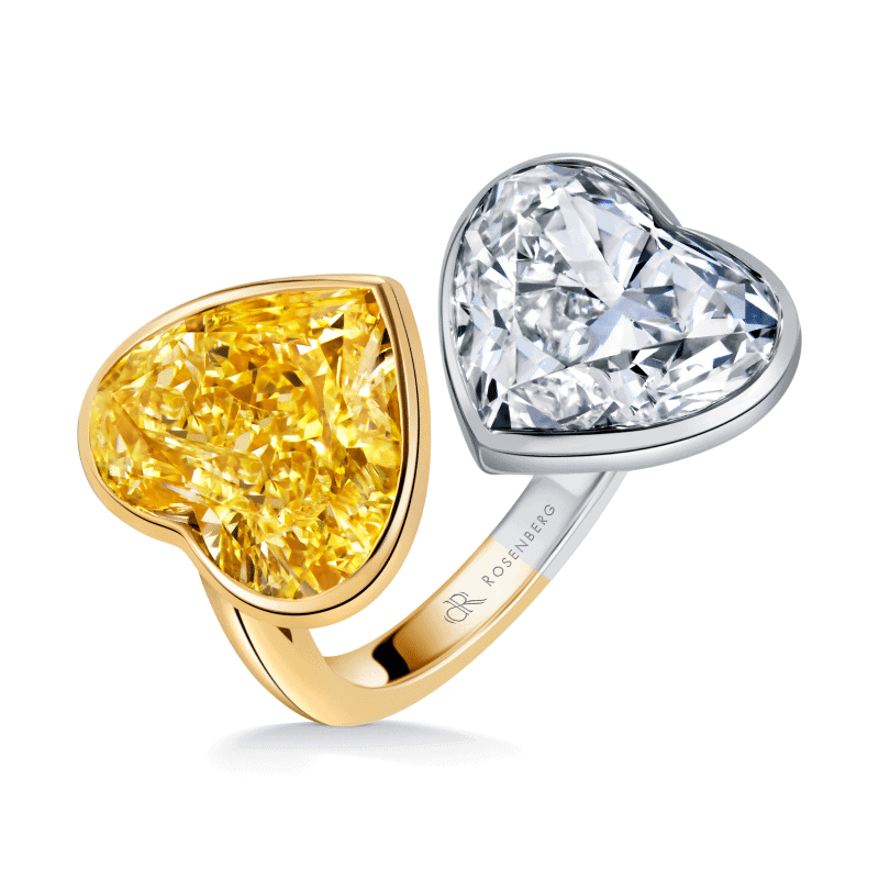 11 Carat Fancy Light Yellow SI1 & J SI2 Heart Shape Diamond Ring