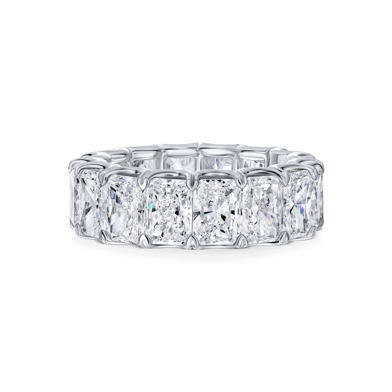 11 Carat E – G Si – Vs Eternity Band Radiant Cut Diamond Ring