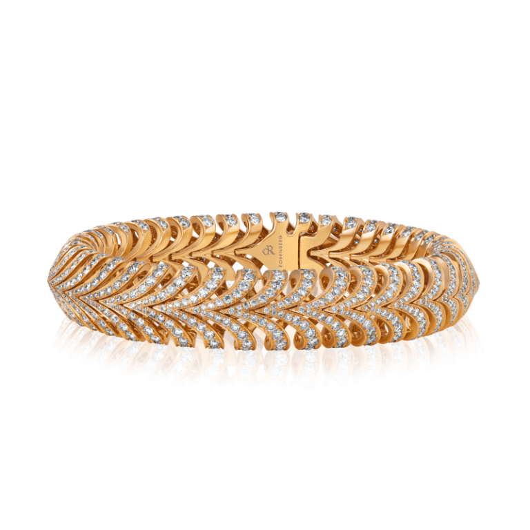 11 Carat Rose Gold Spiral Bangal Diamond Bracelet