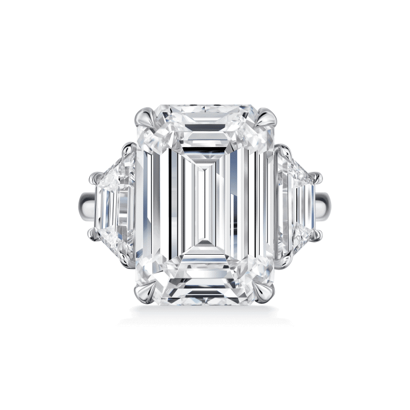 12 Carat H (Flawless) Emerald Cut Diamond Ring