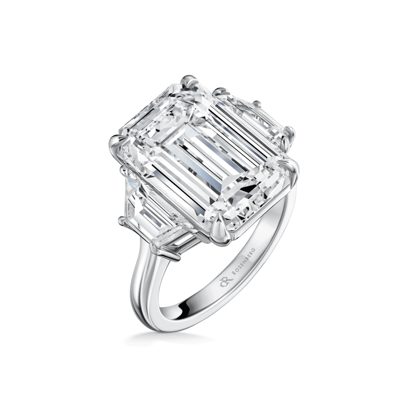 12 Carat H (Flawless) Emerald Cut Diamond Ring