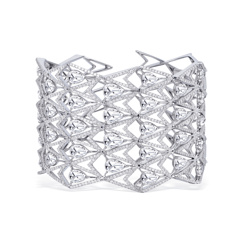 12 Carat D-F Flawless-VS2 Pear Shape Diamond Bangle
