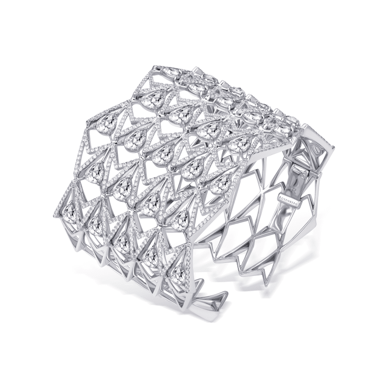 12 Carat D-F Flawless-VS2 Pear Shape Diamond Bangle