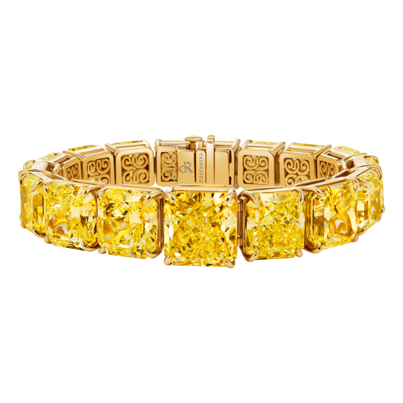119 Carat Radiants Fancy Yellow VVS1-VS1 Diamond Graduated Bracelet