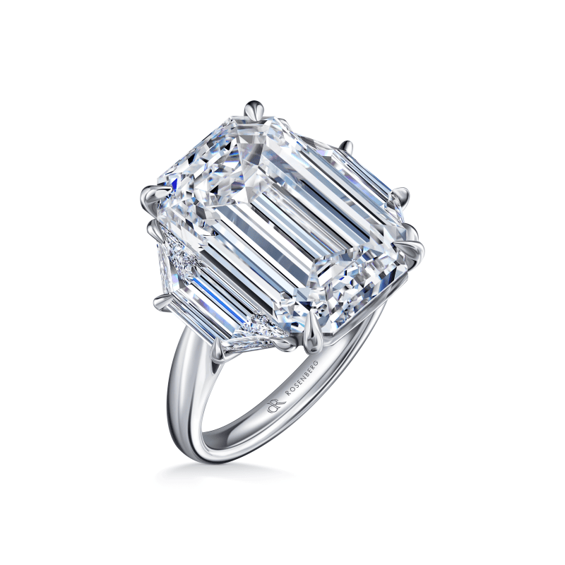 12 Carat D VS1 Emerald Cut Diamond Ring