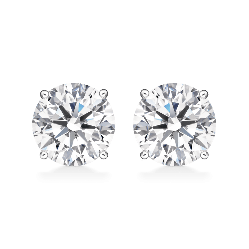 12 Carat E VVS1 Round Brilliant Cut Diamond Stud Earrings
