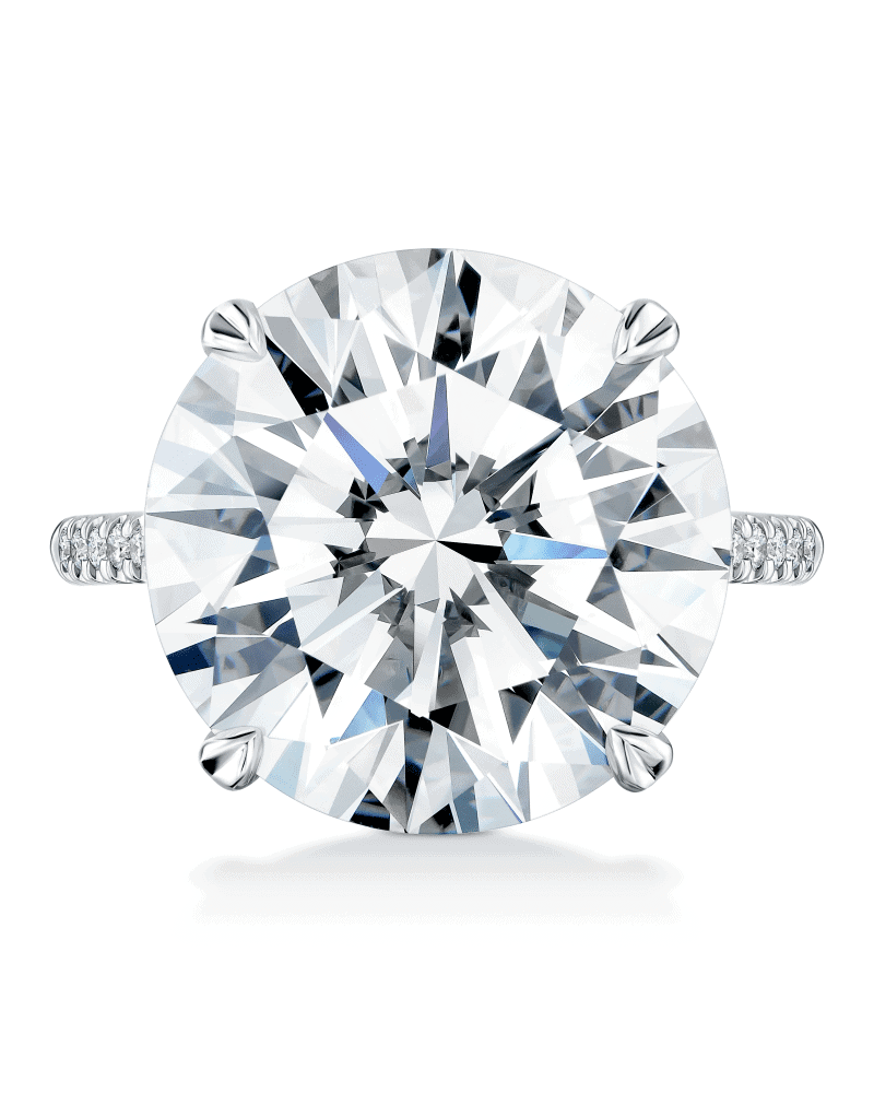 13 Carat I VS2 Round Cut Diamond Ring