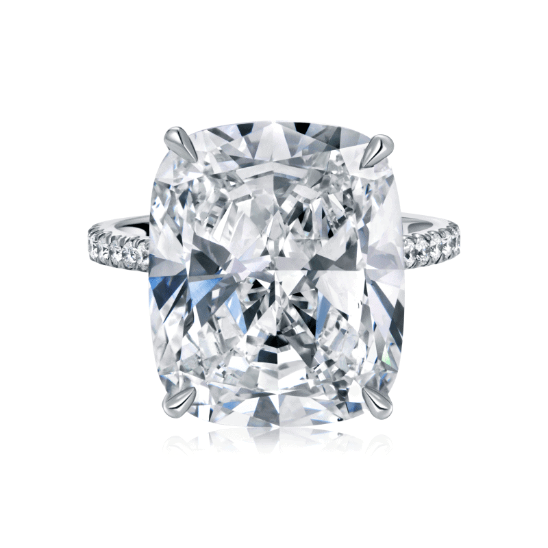 13 Carat J SI2 Cushion Cut Diamond Ring