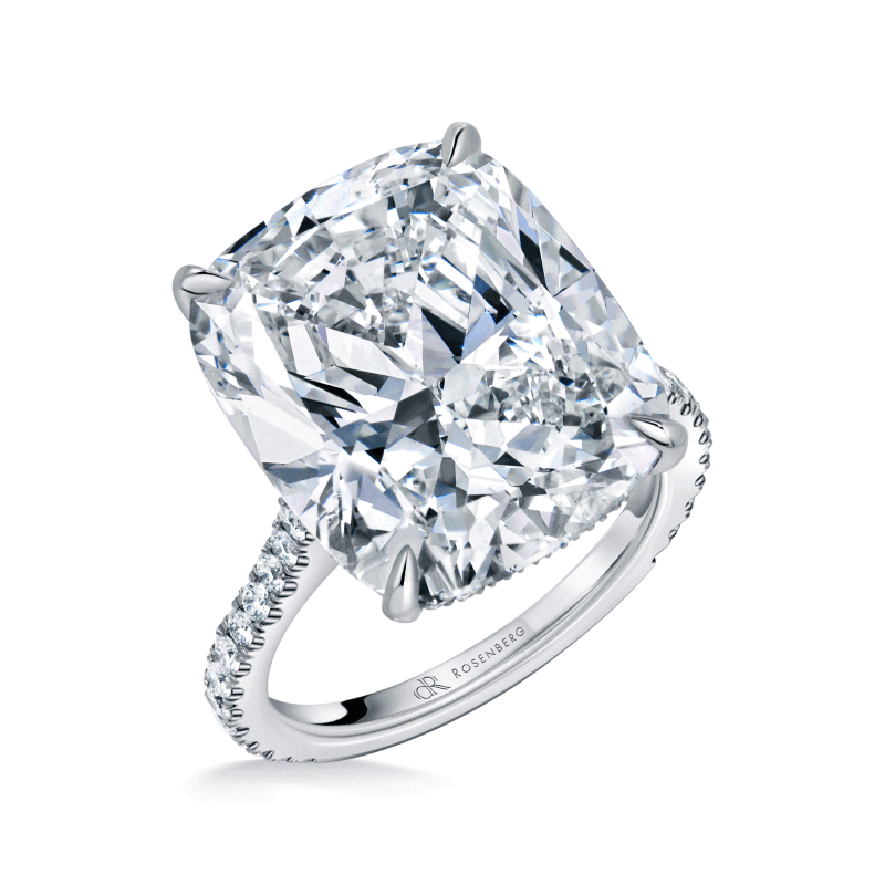 13 Carat J SI2 Cushion Cut Diamond Ring