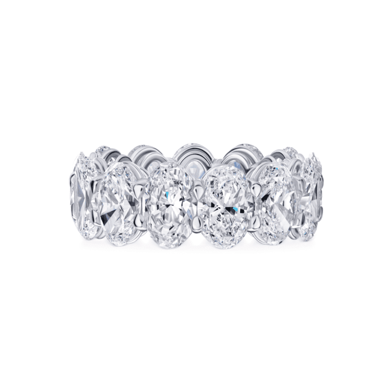 13 Carat D – F SI1 Eternity Band Oval Cut Diamond Ring
