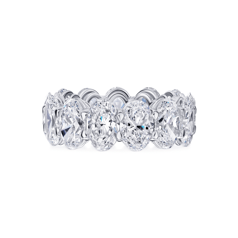 13 Carat D – F SI1 Eternity Band Oval Cut Diamond Ring