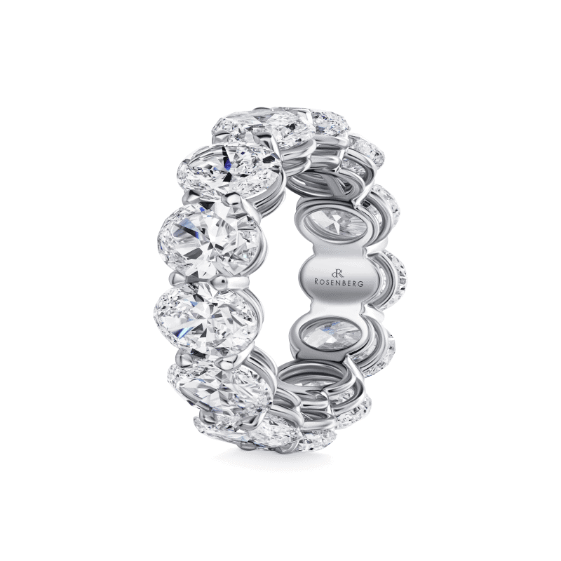 13 Carat D – F SI1 Eternity Band Oval Cut Diamond Ring