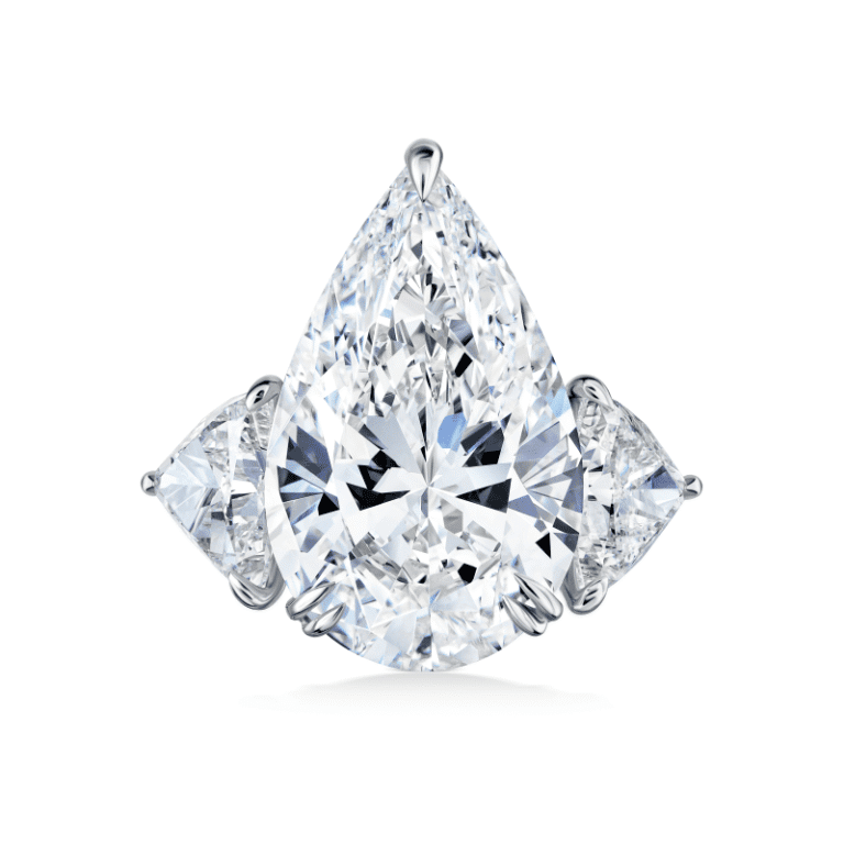 13 Carat H SI2 Pear Shape Diamond Ring
