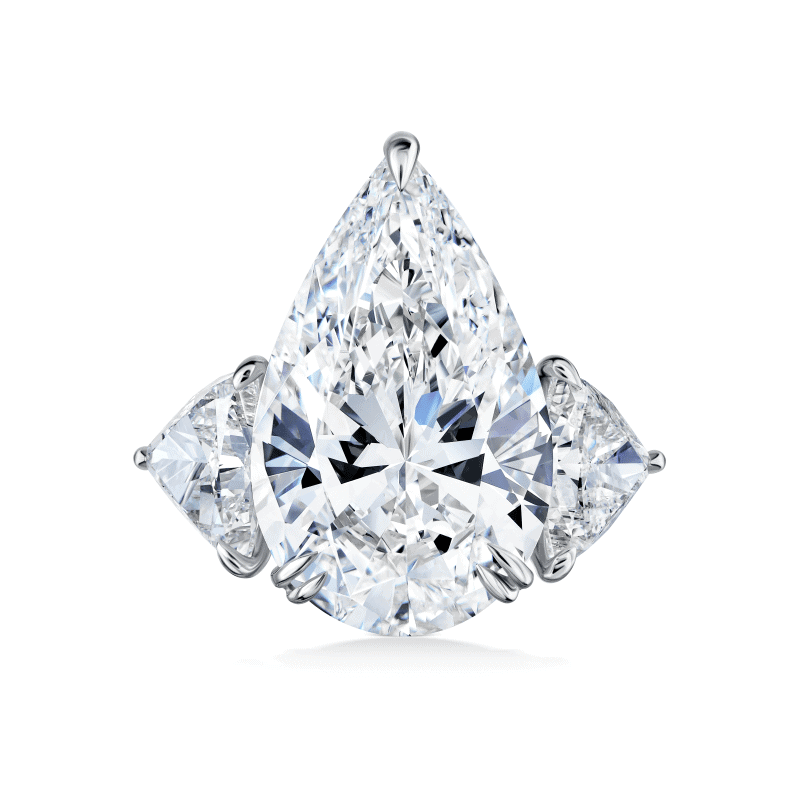 13 Carat H SI2 Pear Shape Diamond Ring