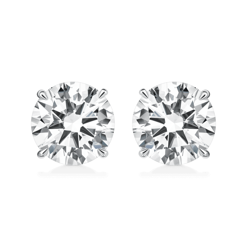 14ct F VS1 Round Brilliant Cut Diamond Stud Earrings