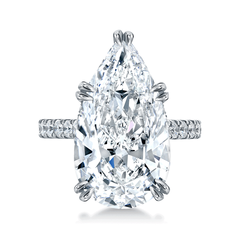 15 Carat D Flawless Pear Shape Diamond Ring