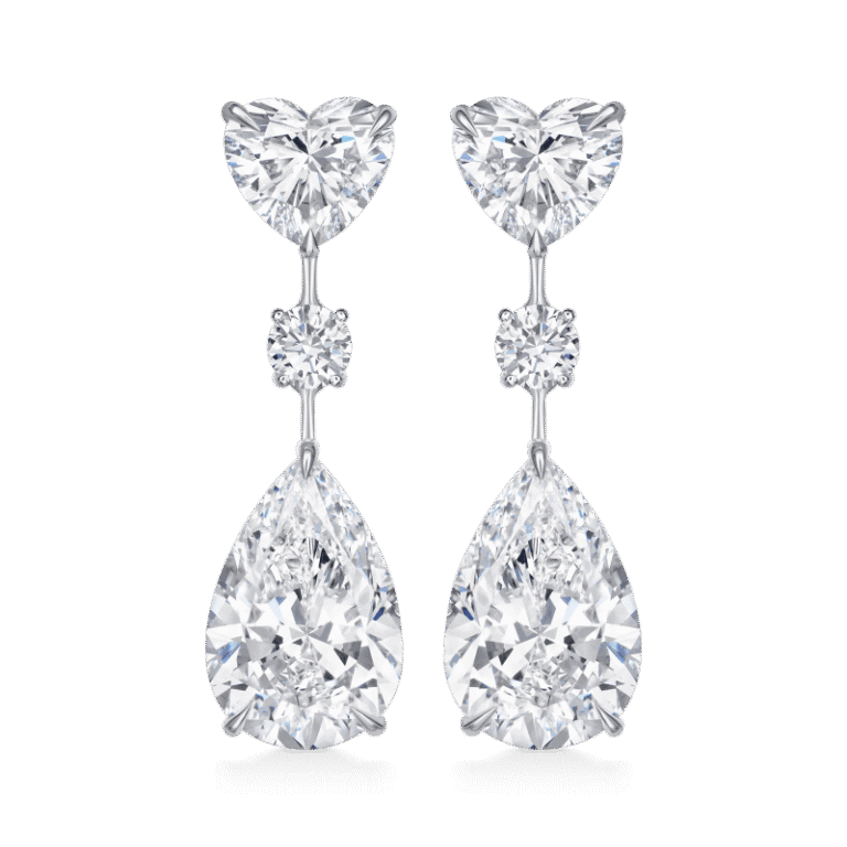 17 Carat D Flawless Multi Shape Diamond Drop Earrings