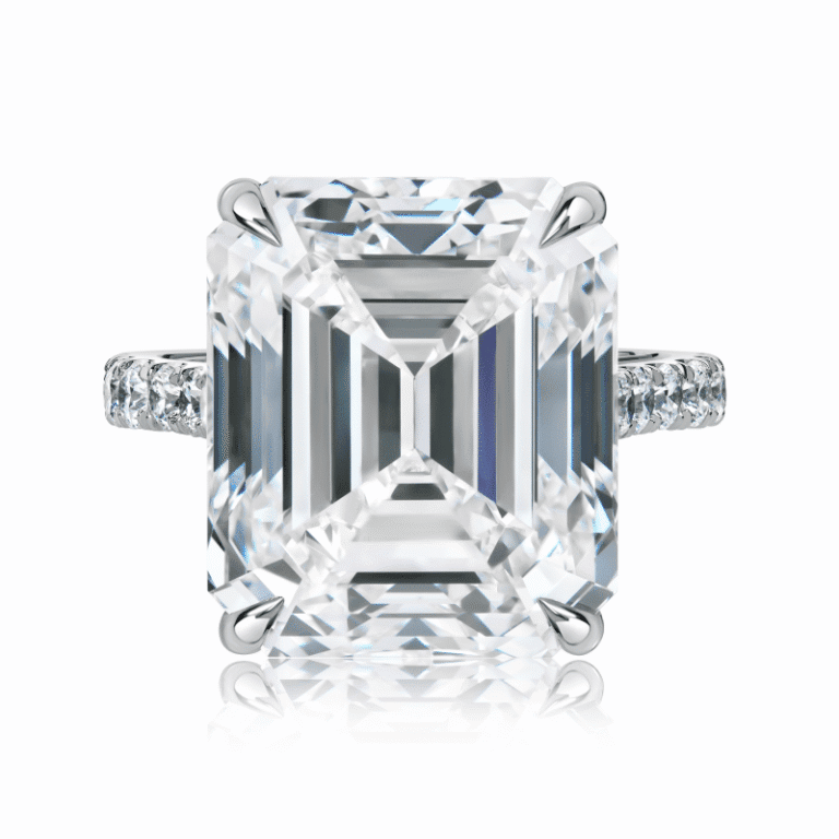 17 Carat D Flawless Emerald Cut Diamond Ring