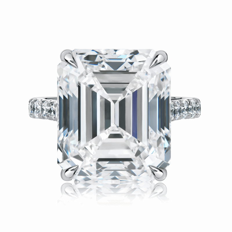 17 Carat D Flawless Emerald Cut Diamond Ring